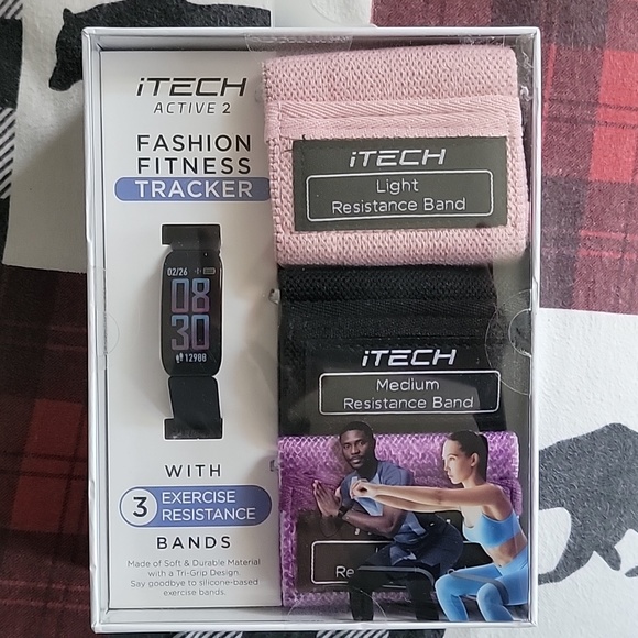Itech Active 2 Fitness Tracker with 3 exercise bands - Picture 1 of 2